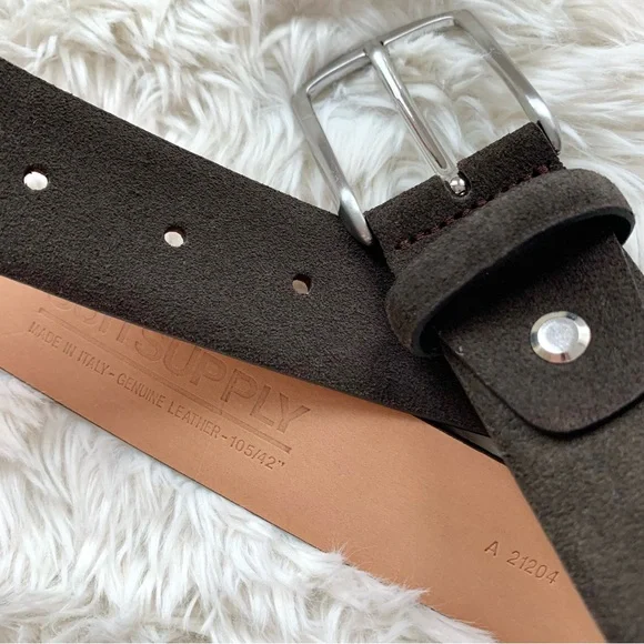 NEW Suitsupply Brown Suede Leather Belt 42 NWOT